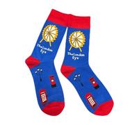 London Souvenir Socks, 2 Pairs, Unisex, British Landmark Design with Tower Bridge, London Eye