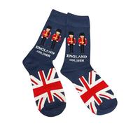 London Souvenir Socks, 2 Pairs, Unisex, British Landmark Design with Tower Bridge, London Eye (UK, Alpha, One Size, Regular, Regular, Englan Soldier)