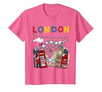 London Souvenirs Idea for Kids & British Memorabilia London T-Shirt, Youth, Pink Heather, X-Small