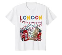 London Souvenirs Idea for Kids & British Memorabilia London T-Shirt, Youth, White, Medium