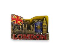 London souvenirs metal fridge magnets - British Union Jack England magnet - London bottle opener magnet (1, Green + Glitter London)
