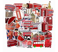 London Stickers Aesthetic Stickers Vinyl Sticker Teacher Sticker Suitcase Scrapbook Laptop Decals London Gifts Souvenirs red Bus