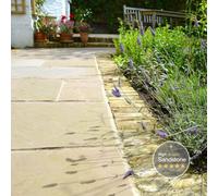 London Stone Autumn Brown 22mm Indian Sandstone Paving Slabs 600X600 Pack Of 36 (12.96 M2)