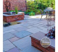 London Stone Autumn Brown 22mm Indian Sandstone Paving Slabs Patio Pack As Mix Of 4 Sizes (8.11 M2)