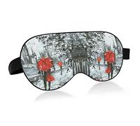 London Street Big Ben Couple with Red Umbrella Eye Masks Cover Blocks Light Sleep Mask Shade Cover Blindfold Relaxing Eyeshade Cover with Adjustable Head Strap for Men Women Kids