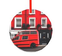 London Street Christmas Tree Set With Ornaments,Ornament Gift Decor For New Year Door Wall Decor
