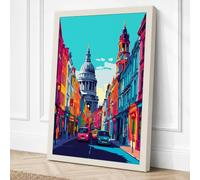 London Street in Colour Canvas Wall Art Print 30x20 Inch