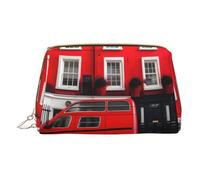 London Street Leather Hand-Held Zipper Makeup Bag Storage Bag for Miscellaneous Items Pen Case
