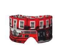 London Street Print Sleep Eye and Ear Muffs Mask - Adjustable Yoga Travel Headband, Keep Warm Shading Comfortable Aid