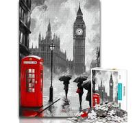 London Street Scene Adult Jigsaws 1000 Pieces Difficult,Challenging To Complete But Fun And Humorous Birthday Present,Gifts,Wall Art (38x26cm)