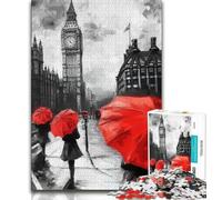 London Street Scene Jigsaw Puzzles for Adults Teenagers Jigsaws Puzzle,Help The Brain Exercise Addictive Toys to Cultivate Patience Parent-child Interaction (38x26cm)