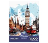 London Street Scene Jigsaw Puzzles Puzzle for Adults Kids. 1000 Pieces Whimsical Challenge Toy Educational Game Home Decoration for Adults& Kids Age 14 Years Up 70x50cm/1000pcs