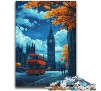 London Street Scene Jigsaws 1000 Pieces for Adults,for Educational Game Challenge Toy for Is Ideal As A Gift for The Whole Family (50x75cm)