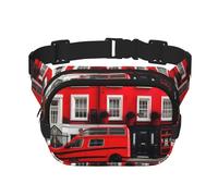 London Street Square Double-Layer Waist Bag Mini Adjustable Waist Belt Bag Exercise Running Travel Hiking, Black, One Size