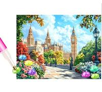 London Street View 5D Diamond Art Kits Adults 12x16 Inch Diamond Art Kit for Beginners, DIY Full Drill Diamond Painting Gem Art and Crafts, for Gift Home Wall Decor 10104