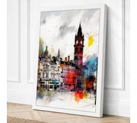 London Street with Big Ben Canvas Wall Art Print 18x12 Inch