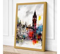 London Street with Big Ben Canvas Wall Art Print 24x16 Inch