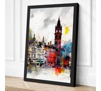 London Street with Big Ben Canvas Wall Art Print 24x16 Inch | Ready to Hang, Gallery Wrapped, Fade-Resistant Inks, Securely Packaged, UK Made