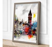 London Street with Big Ben Canvas Wall Art Print 30x20 Inch | Ready to Hang, Gallery Wrapped, Fade-Resistant Inks, Securely Packaged, UK Made