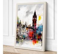 London Street with Big Ben Canvas Wall Art Print 30x20 Inch | Ready to Hang, Gallery Wrapped, Fade-Resistant Inks, Securely Packaged, UK Made
