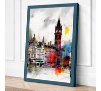 London Street with Big Ben Canvas Wall Art Print 36x24 Inch | Ready to Hang, Gallery Wrapped, Fade-Resistant Inks, Securely Packaged, UK Made