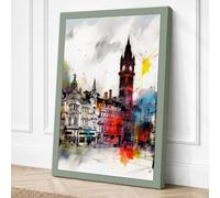London Street with Big Ben Canvas Wall Art Print 36x24 Inch | Ready to Hang, Gallery Wrapped, Fade-Resistant Inks, Securely Packaged, UK Made