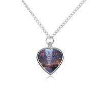 London Street with English Flag Custom Urn Necklace for Pet Ashes Cute Pet Memorial Pendant Jewelry Gifts for Dog Cat