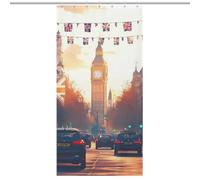 London Street with Flags Shower Curtain for Bathroom Waterproof Bath Liner with Hooks And Grommets Home Decor