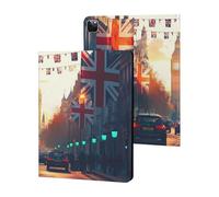 London Street with Flags Tablet Case for iPad 10th Generation/9th Generation/8th Generation/7th Generation