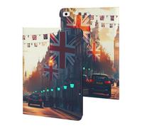 London Street with Flags Tablet Case for iPad 10th Generation/9th Generation/8th Generation/7th Generation