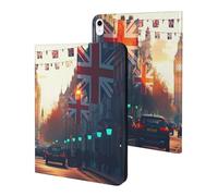 London Street with Flags Tablet Case for iPad 10th Generation/9th Generation/8th Generation/7th Generation