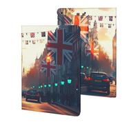 London Street with Flags Tablet Case for iPad 10th Generation/9th Generation/8th Generation/7th Generation