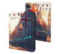 London Street with Flags Tablet Case for iPad 10th Generation/9th Generation/8th Generation/7th Generation