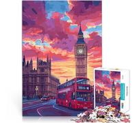 London Sunset Big BenJigsaw Puzzles 1000 Pieces for Adults Educational Game Challenge Toy Birthday Present, Gifts 38x26cm