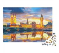 London Sunset View 1000 Piece Jigsaw Puzzles for Adults Featuring Artistic Design Jigsaws for Adults As A Mind Relaxation Puzzle for Holiday Activity 38x26cm/1000pcs