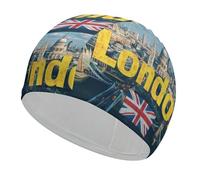 London Swim Cap Classic Bathing Caps Soft High Elasticity Lightweight Swimming Hat for Men Women