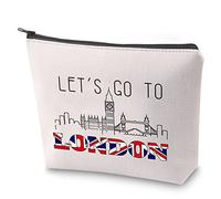 London Tavel Gift London Trip Travel Case Let’s Go to London Tavel Bag Travel Addict Cosmeic Bag Journey Together Makeup Bag London Travel Souvenir (London)