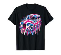London Taxi Union Jack Drip Art Design T-Shirt