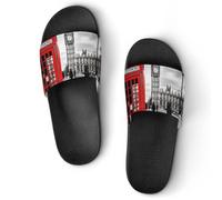 London Telephone Booth And Big Ben Men's Slide Sandal Non Slip Shower Shoes Bathroom Slippers for Pool Beach 45 (275mm)