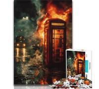 London Telephone Booth Jigsaw Puzzles for Teenagers,Help The Brain Exercise Addictive Toys to Cultivate Patience A Work of Art 50x75cm