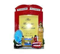 London Telephone Booth Photo Frame - 4x6 Inch Resin Desktop Collectible Picture Frame, British Souvenir Gift, Home Decor