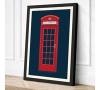 London Telephone Box Canvas Wall Art Print 36x24 Inch
