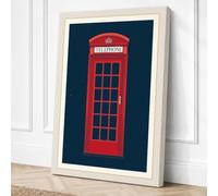 London Telephone Box Canvas Wall Art Print 36x24 Inch