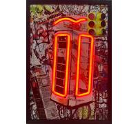 London Telephone Box Neon LED Wall Art 40 x 60 cm