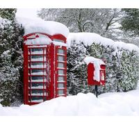 LONDON TELEPHONE BOX / POST BOX canvas picture 12"x16" framed and ready to hang