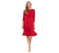 London Times Women's A-line Midi 3/4 Sleeves-Cocktail Work and Special Occasions-Versatile Wedding Guest Dresses, Savvy Red, 12