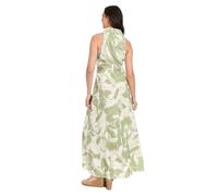 London Times Women's Sleeveless Collared Maxi Button Front-A-line Floral Wedding Guest Dresses, Multi, 8