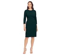 London Times Women's Work Office Business Sheath Dress with Button Waist Detail, Deep Teal, 20 Plus