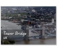 London Tower Bridge Aerial View with River Thames and Boats Fridge Magnet