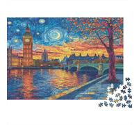 London Tower Bridge Jigsaw Puzzles 1000 Pieces with Clean Edges Centenary Jigsaws As A Concentration Training Puzzle for Decompression And Decor 70x50cm/1000pcs